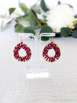 Boucles d'oreilles - Laurus rouge et doré