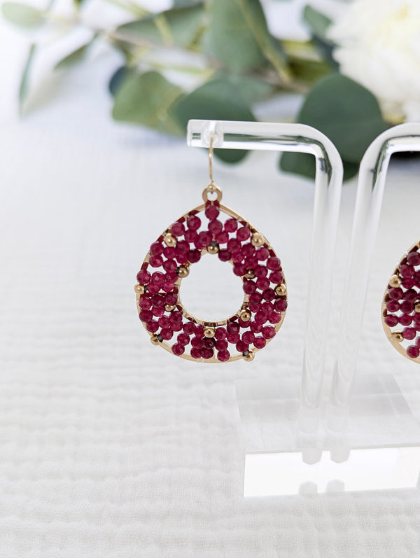 Boucles d'oreilles - Laurus rouge et doré