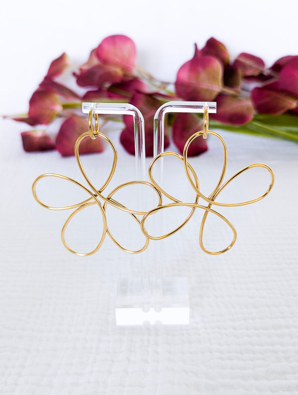 Boucles d'oreilles - Magnolia doré