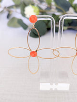 Boucles d'oreilles - Canna tangerine et doré