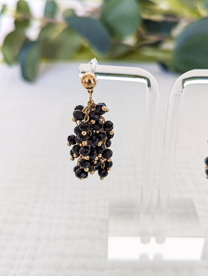 Boucles d'oreilles - Aronia noir et doré